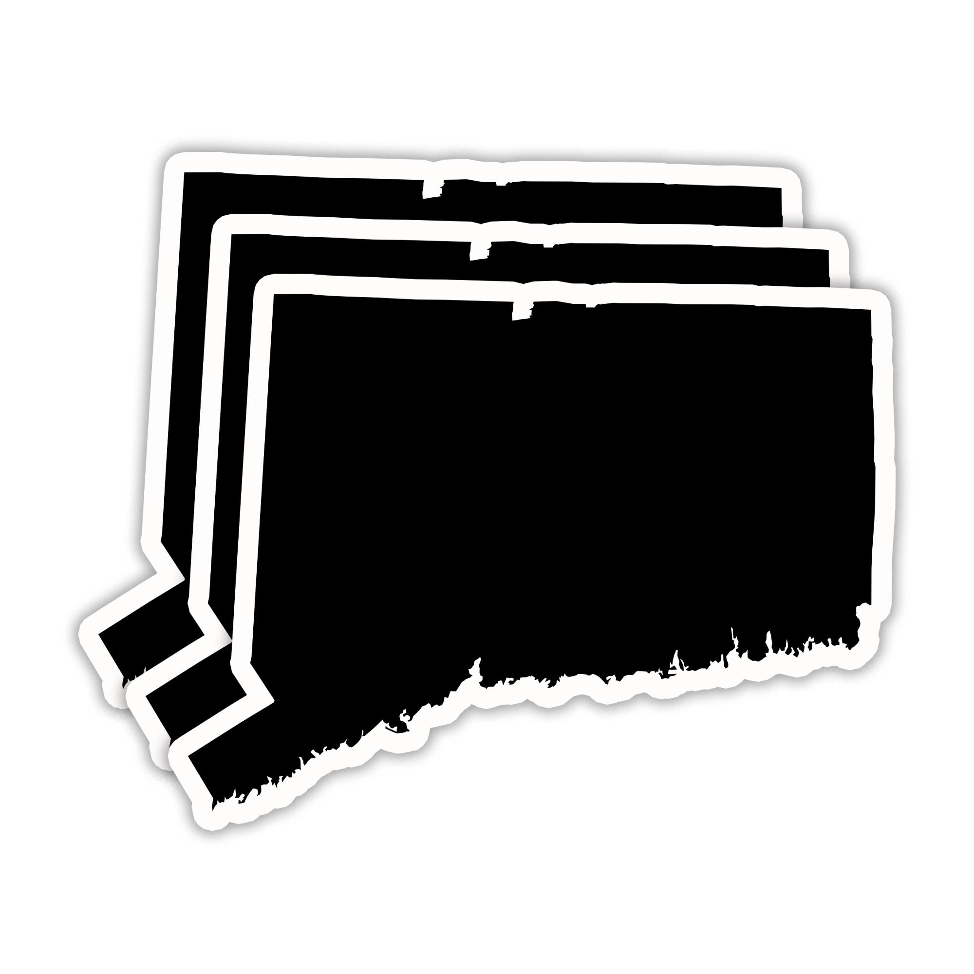 (3PCS) Connecticut Map Stickers, US State Waterproof Vinyl Decal for Tumblers, Water Bottles, Laptops, Books, Scrapbooks, Great for Connecticut Lovers