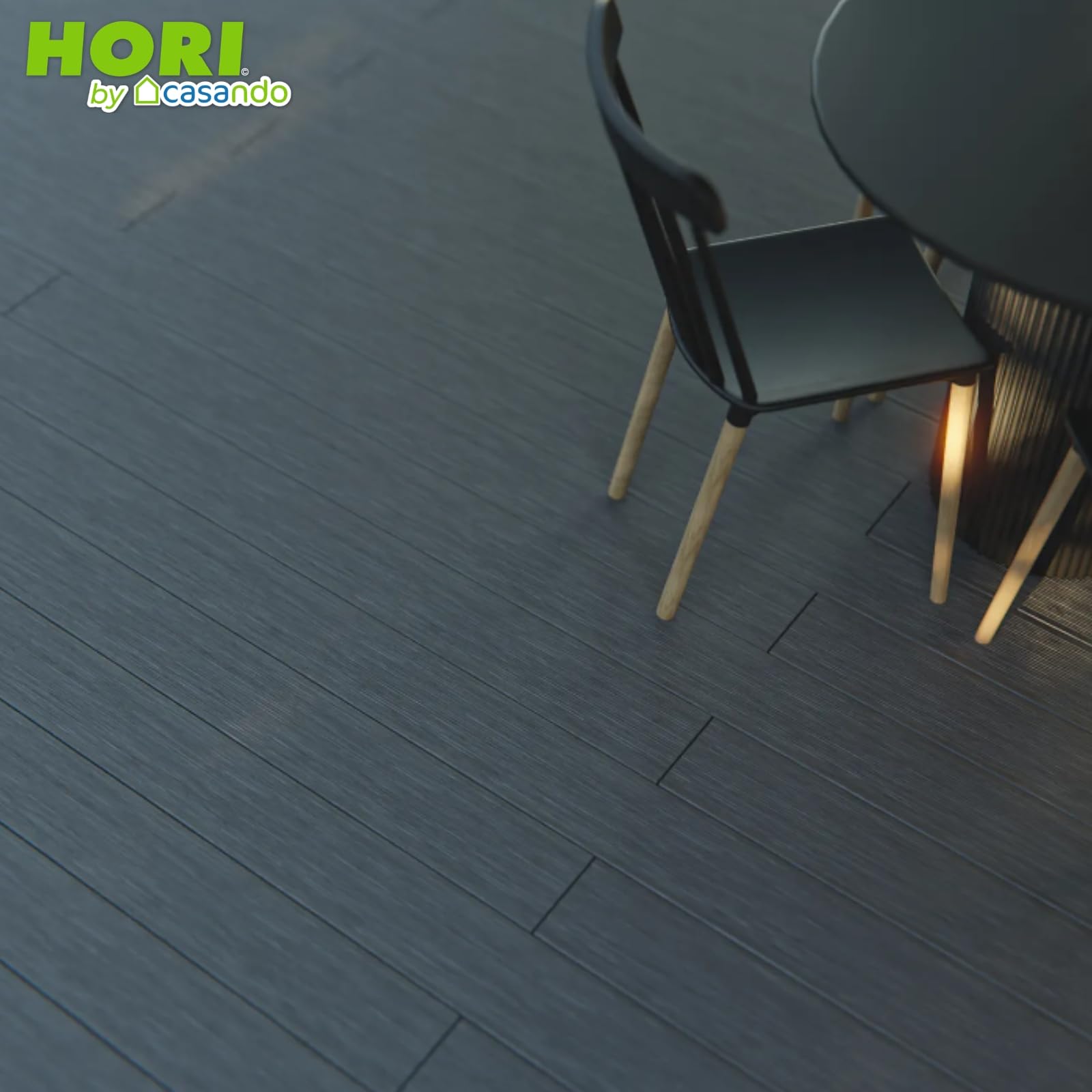 HORI WPC Terrassendielen Komplettset Mauritius verschiedene Farben - Massivdiele, beidseitig nutzbar, inkl. Unterkonstruktion & Clips Fläche: 15 m² - 320 cm Dielenlänge - Grau