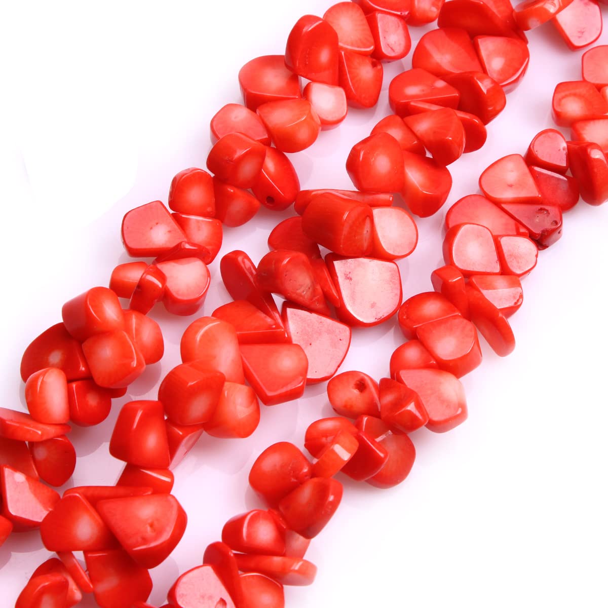 Gem-Inside 10x12mm-10x14mm Pink Coral Teadrop Gemstone Beads for Jewellery Making Strand 15'' Inch