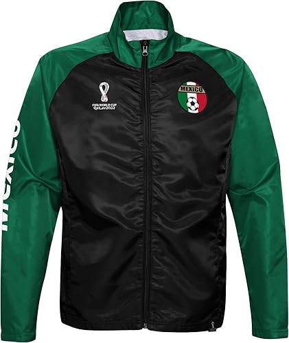 Outerstuff Chaqueta de entrenamiento raglán de contraste de la Copa Mundial de la FIFA para hombre