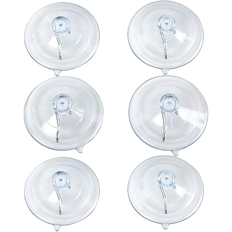 BEADNOVA Suction Cup Hooks 2.5 Inches Suction Cups, Clear Suction Hook for...