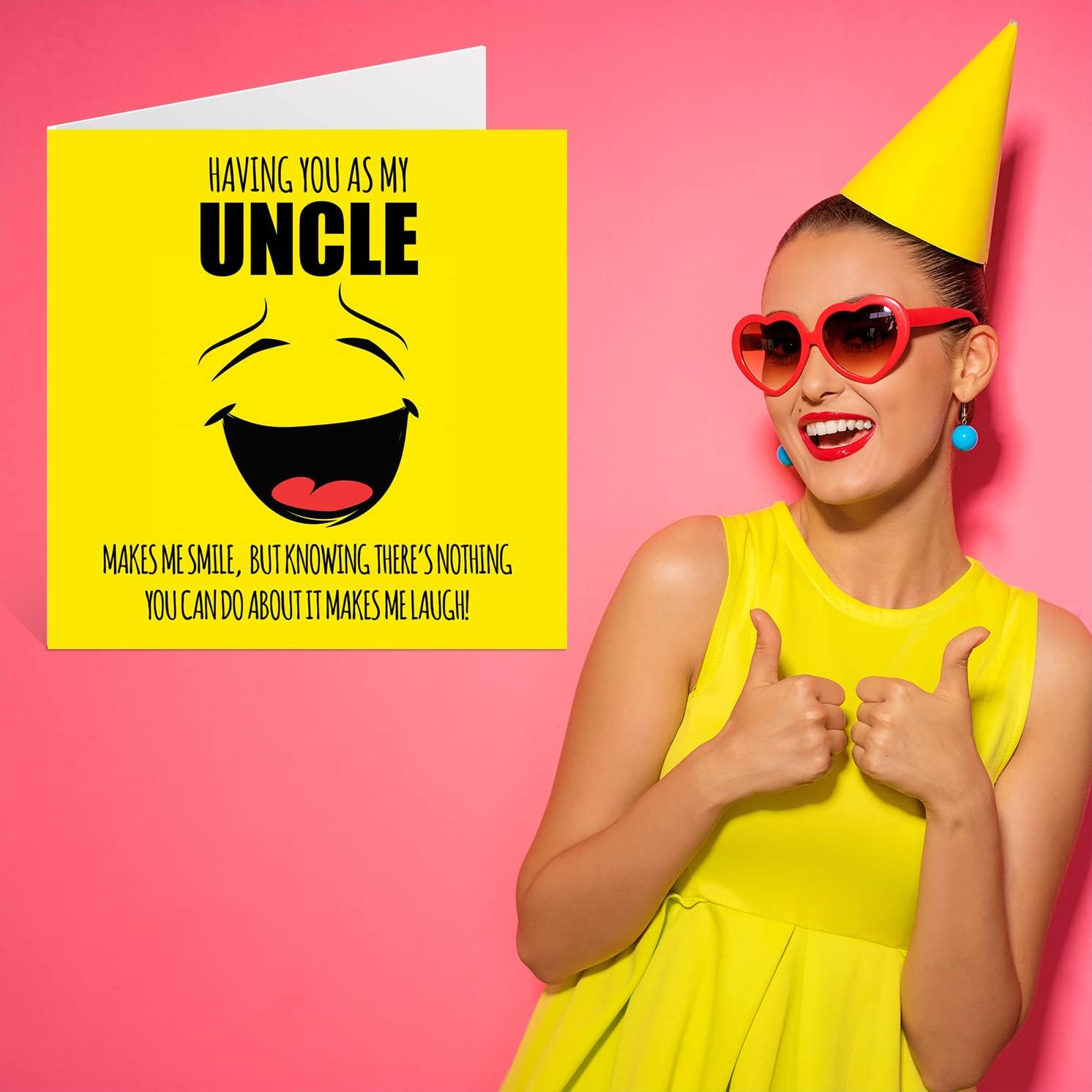 Funny Birthday Cards for Uncle - Make Me Smile - Joke Happy Birthday Card for Uncle from Niece Nephew, Banter Gifts, 145mm Greeting Cards Gift