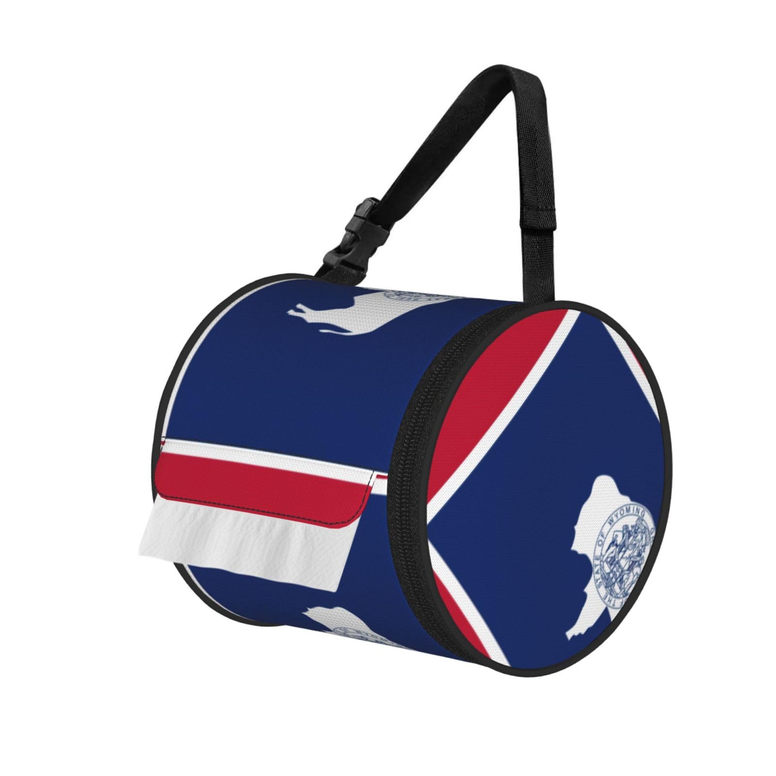 Wyoming State Flag Print Fashion Tissues Organizer Box, Hanging Tissue Holder For Purse Coins For Car Office Daily Outing
