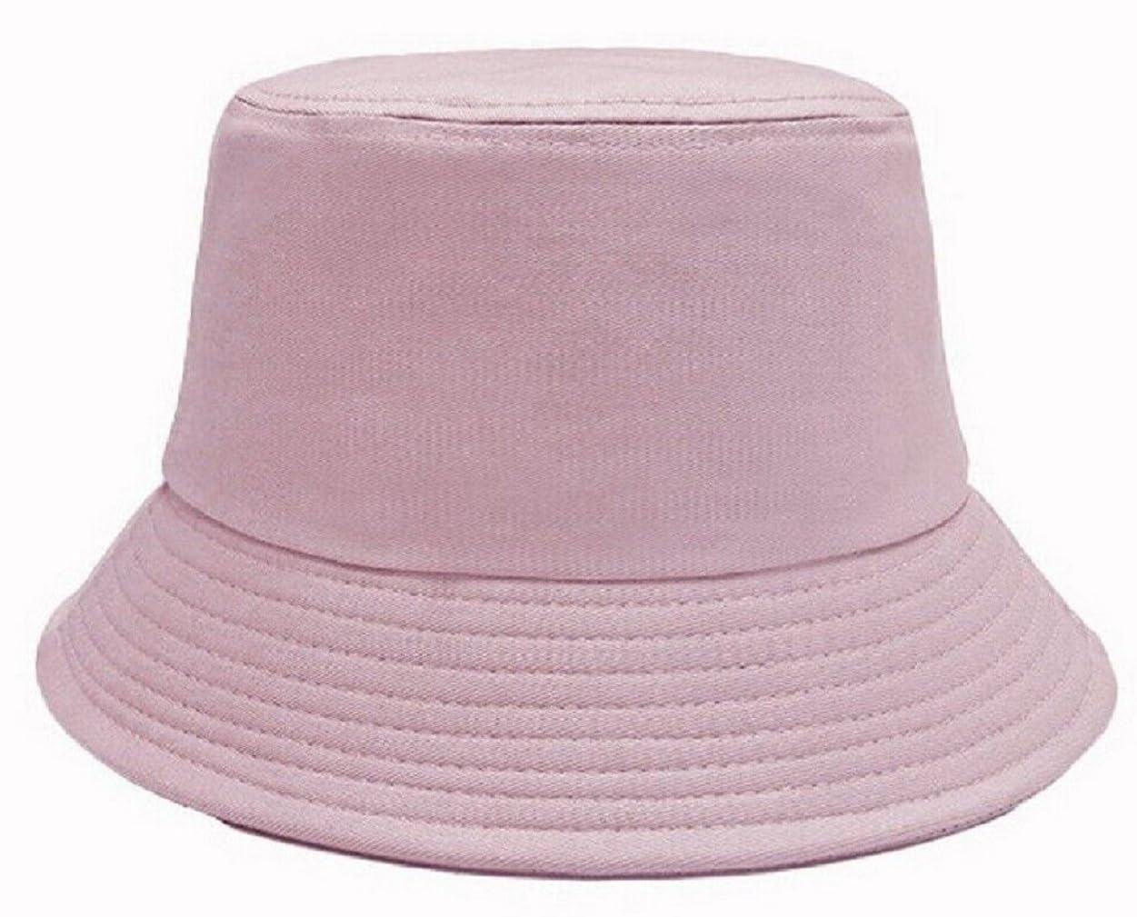 L&L® Cotton Adults Bucket Hat Summer Fishing Fisher Beach Festival Sun Cap (Pink)
