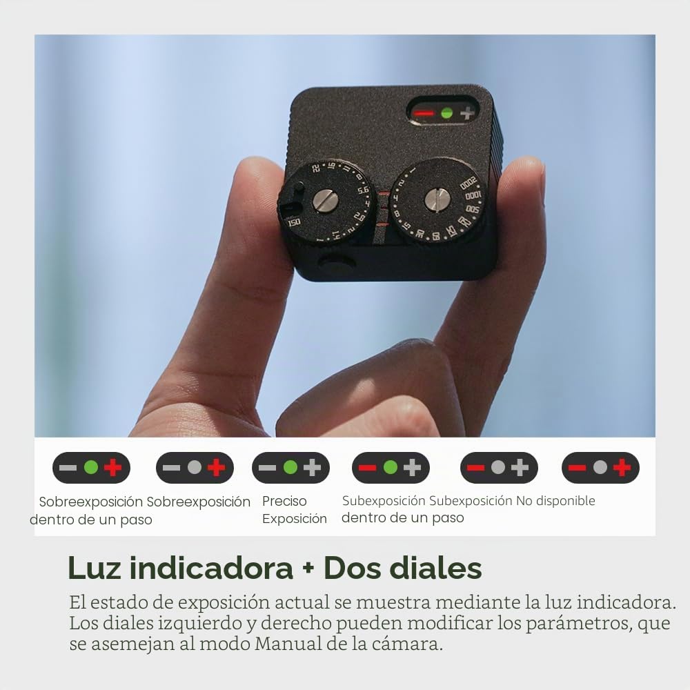 TTArtisan Upgrade Light Meter II Generation Dos Discos Medidor de Exposición para Fotografía con Cold Shoe Mount Compatible con diferentes Cámaras (Aluminio Plata)
