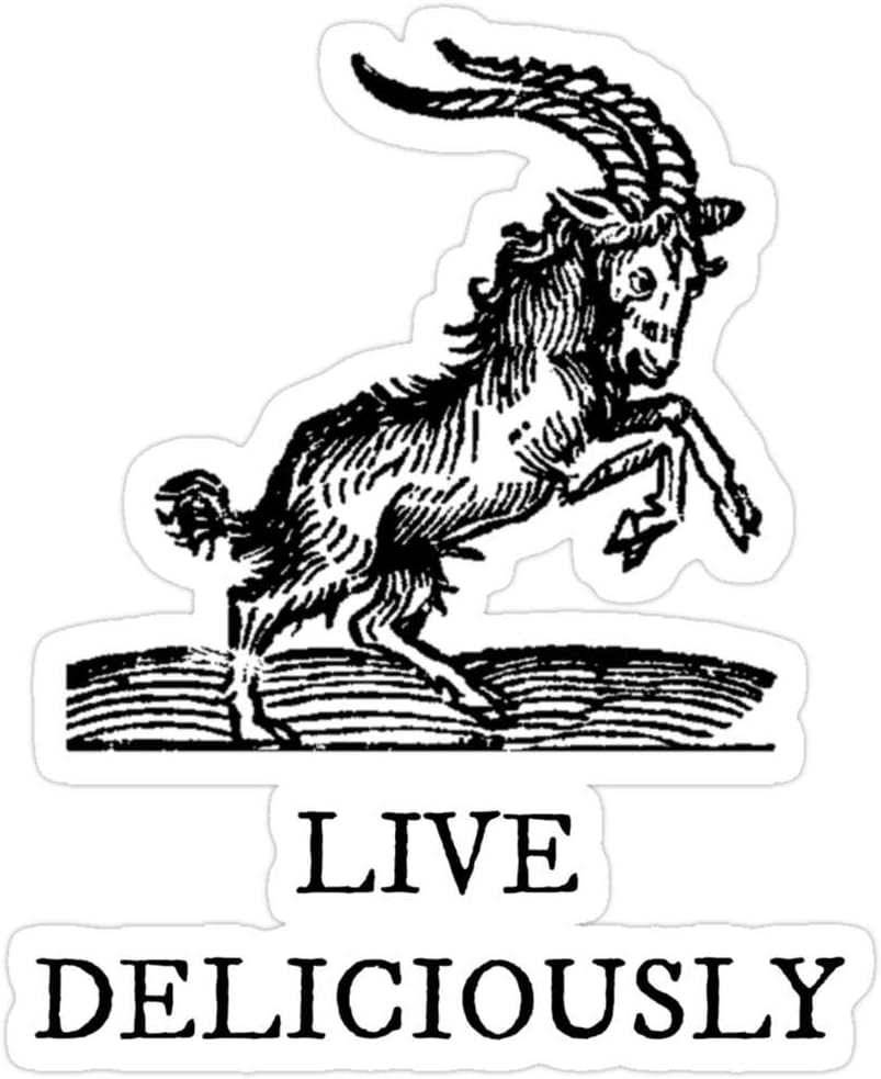 3 PCs Stickers Live Deliciously, Witch Sticker for Laptop, Phone, Cars, Vinyl Funny Stickers Decal for Laptops, Guitar, Fridge