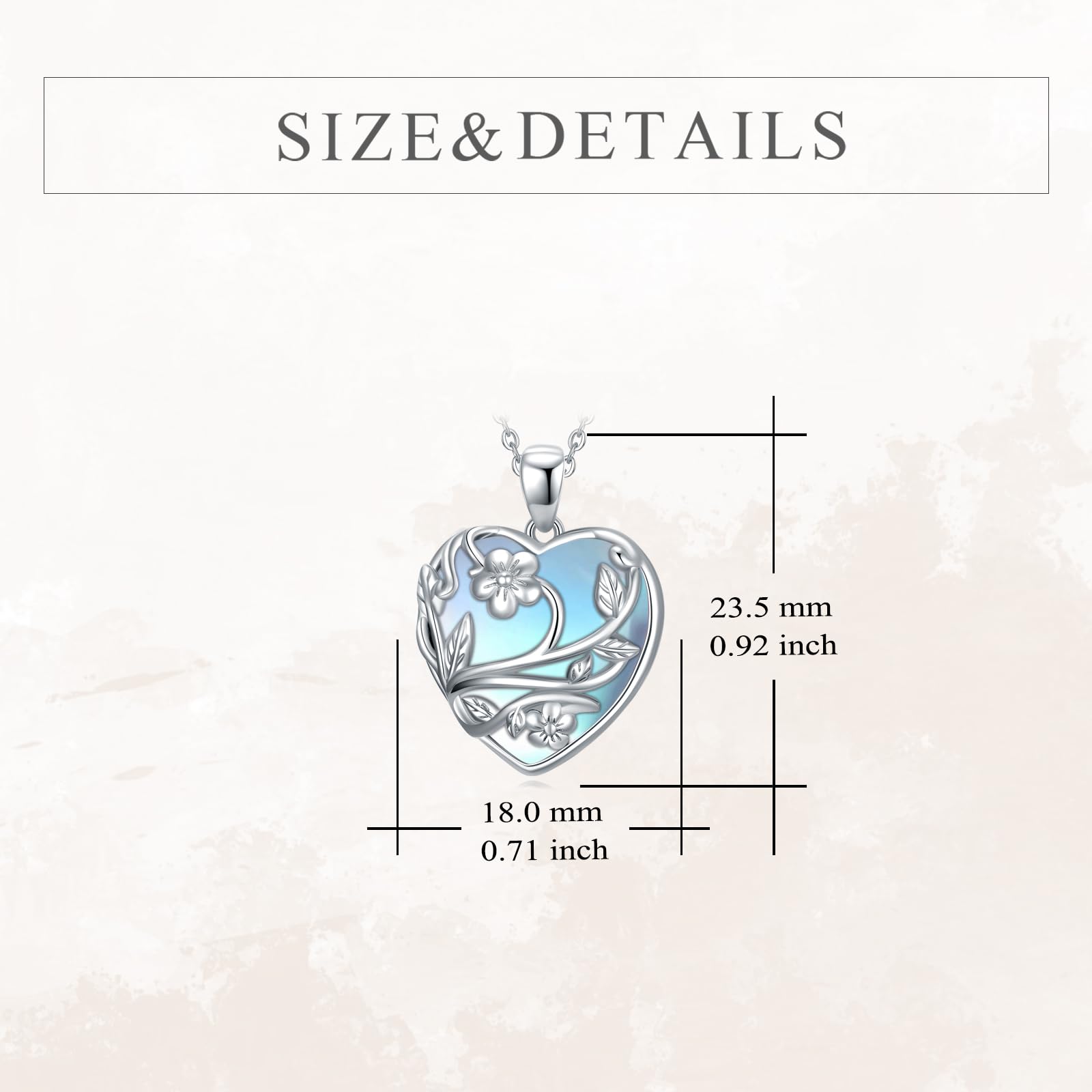 YFN Collana con pietra di luna, in argento Sterling, con ciondolo a forma di cuore, con pietra di luna, regalo per donne, adolescenti, ragazze, compleanno, Normal, Argento sterling, Nessuna pietra