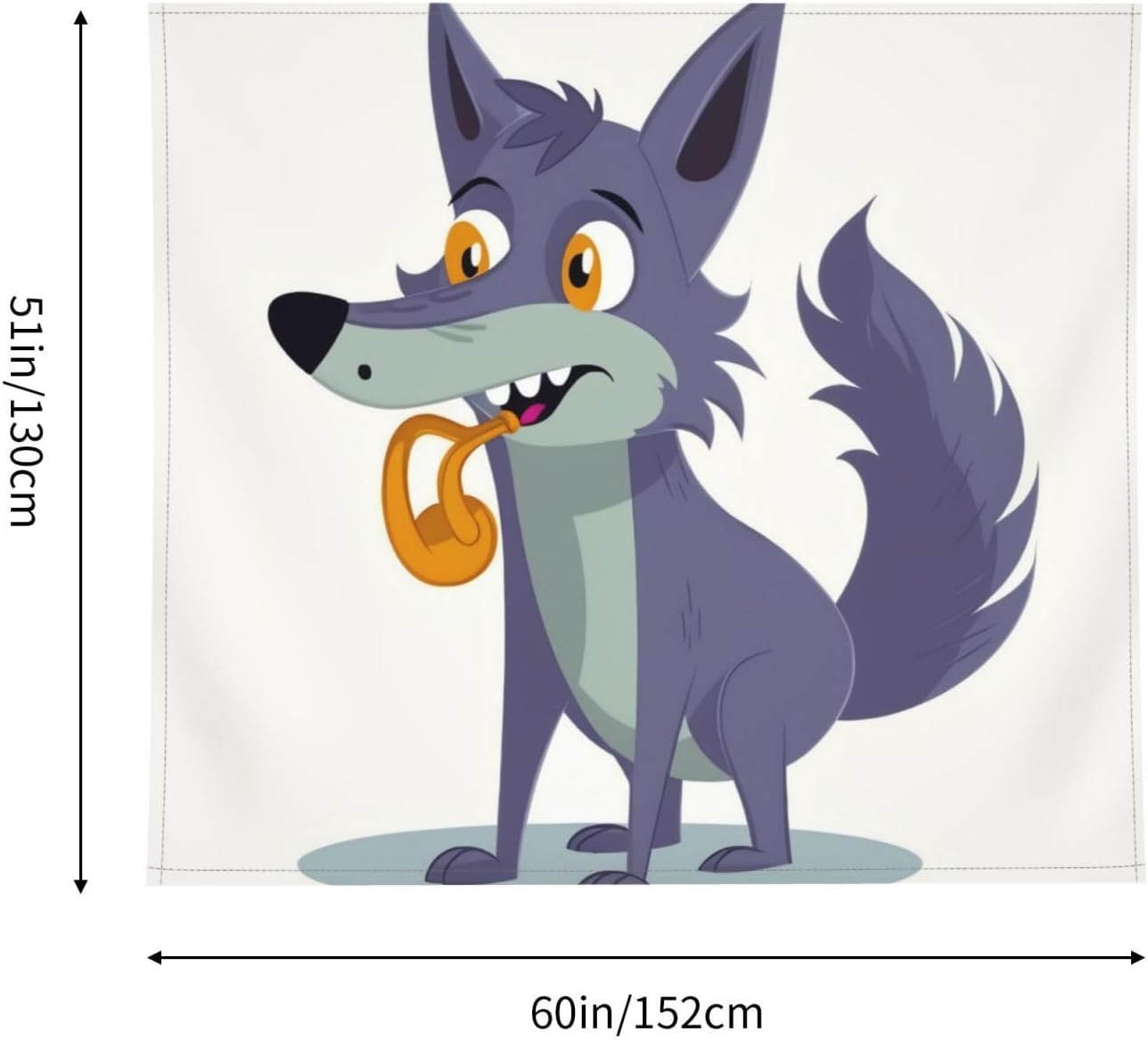 WSOIHFEC Tapestry Wide Wall Hanging Cartoon wolf Tapestry Vintage Lightweight Wall Blanket Funny Tapestry Wall Art Home Decor Soft Mural for Bedroom Dorm Living Room 60 X 51 Inch image 2
