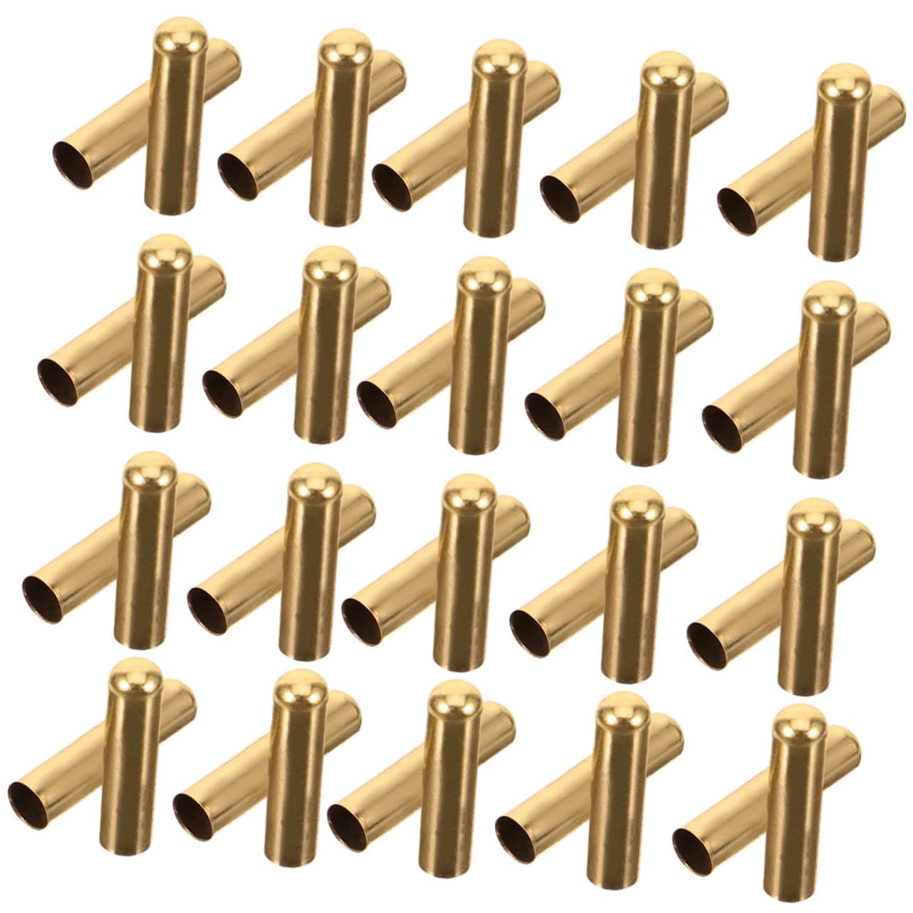 VILLCASE 50pcs Metal Shoelace Tips Shoelace Head Cylindrical Ends Replacement Aglets for Shoes Easy to Use Practical