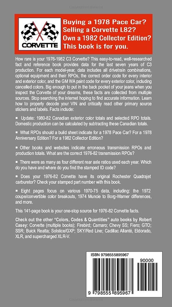 All 1976-1982 Chevrolet Corvette Colors, Codes & Quantities: How Rare is Your Pace Car, Collector Edition, or L82?