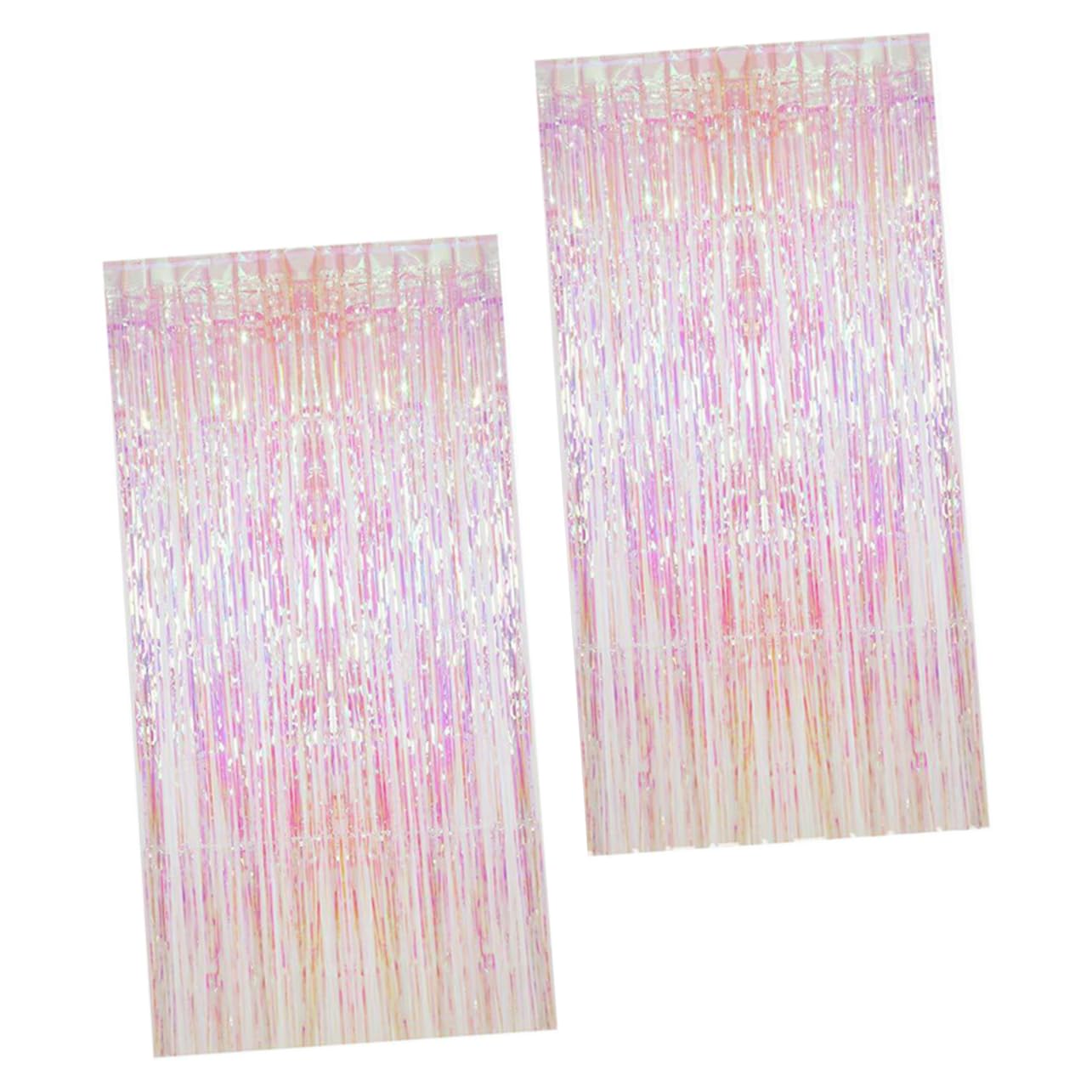 SOLUSTRE 2sets Rain Tinsel Curtains Foil Fringe Backdrop for Weddings Birthdays and Parties Easy to Install Decorations for Stunning Photo Opportunities and Festive Atmosphere