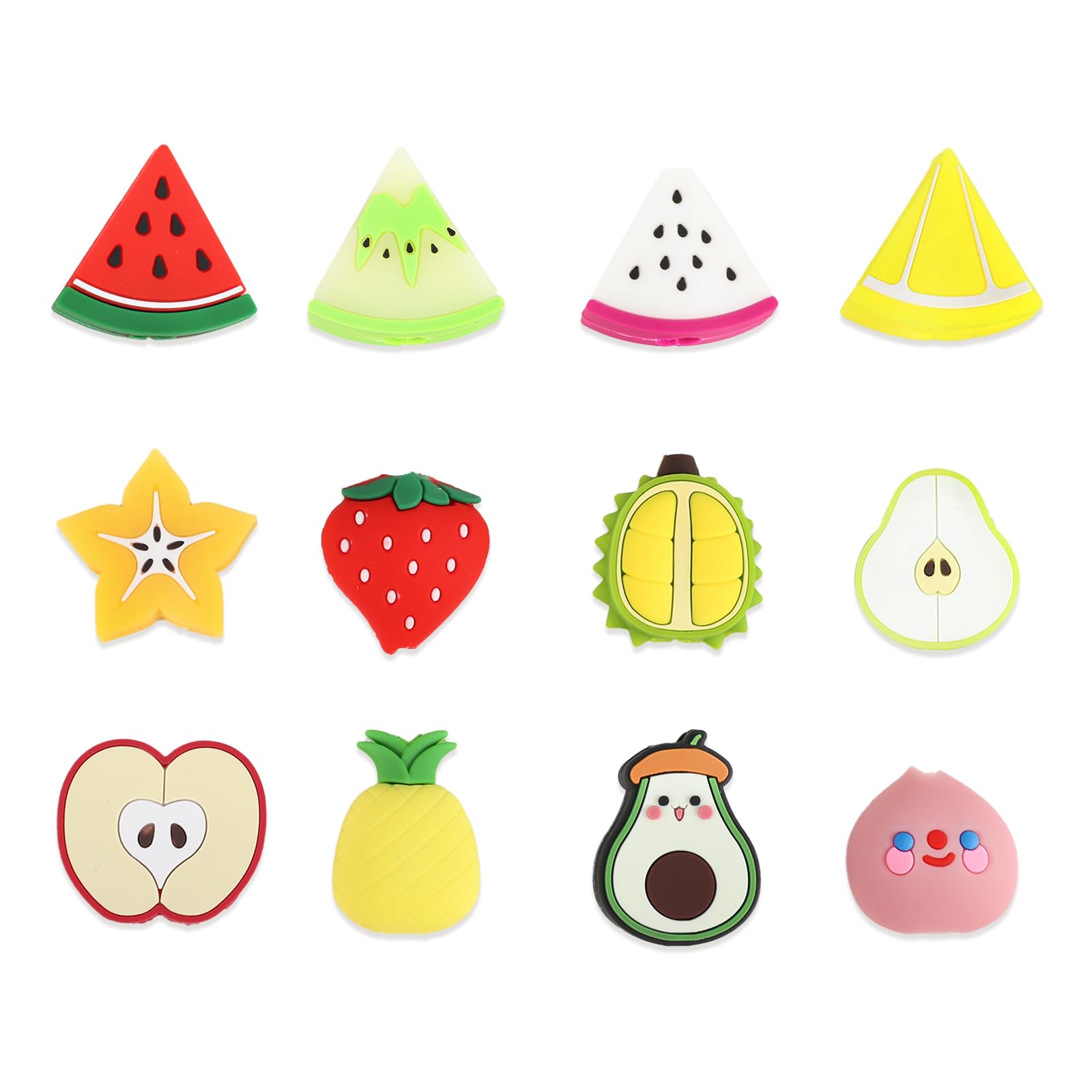 Photo 1 of 24 Pcs Cable Protector - Phone Charger Cable Save Cable Protector PVC Fruit Food Animal Anti Breaking Phone Accessory Protect USB Charger (Fruit)