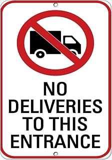 Aluminum Vertical Metal Sign Multiple Sizes No Deliveries to This Entrance B Traffic Exit Enter with Border Weatherproof Street 9x12Inches