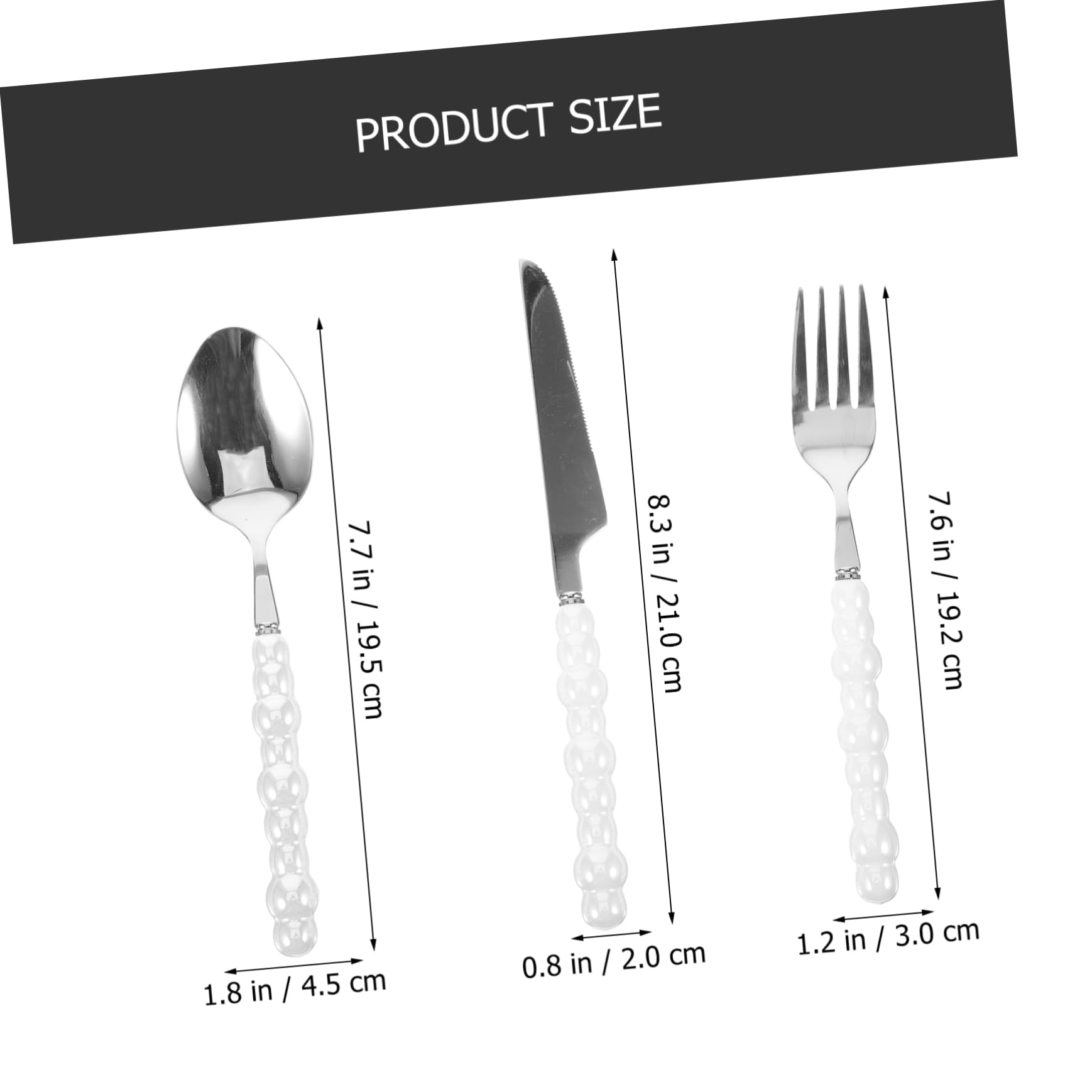 Cabilock 1Set Elegant Pearl Handle Stainless Steel for Home Dining for Weddings Birthdays and Formal Events Sturdy Dinnerware for Table Settings