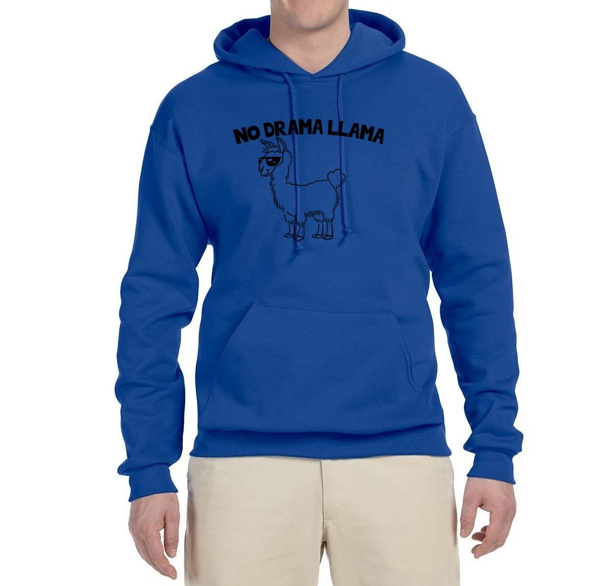 No Drama Llama | Funny Hipster | Mens Humor Hooded Sweatshirt Graphic Hoodie