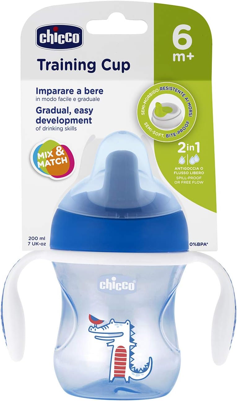 Chicco Training Cup Children's Drip Cup 200 ml, Cup 6 Months + (Pack of 1)