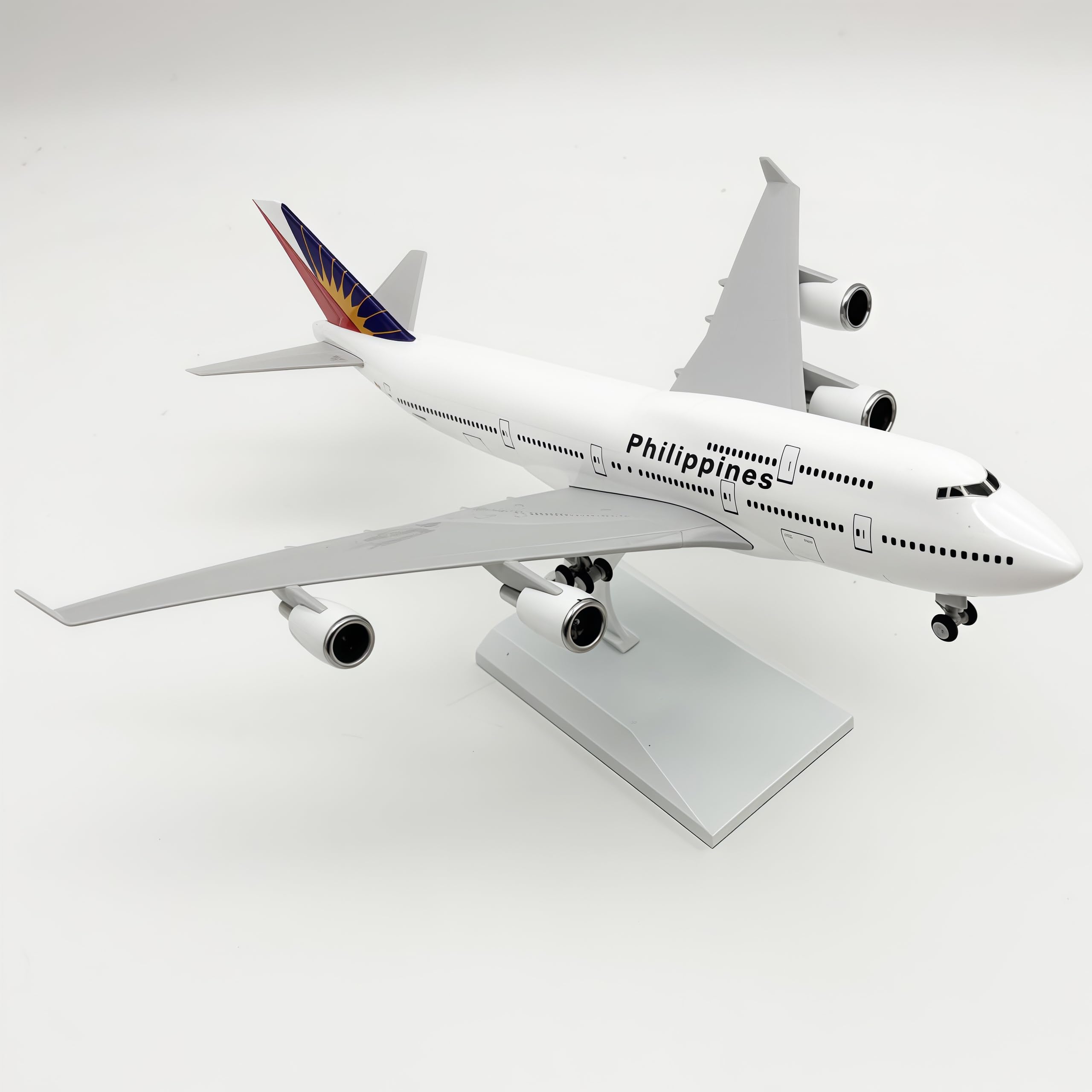 LGSRSNXHTX 30cm Model Plane 1/200 Diecast Metal Airplane Model Philippines B747 with Stand Aircraft Collectible for Aviation Enthusiasts,Desktop Decor Gift for Adult