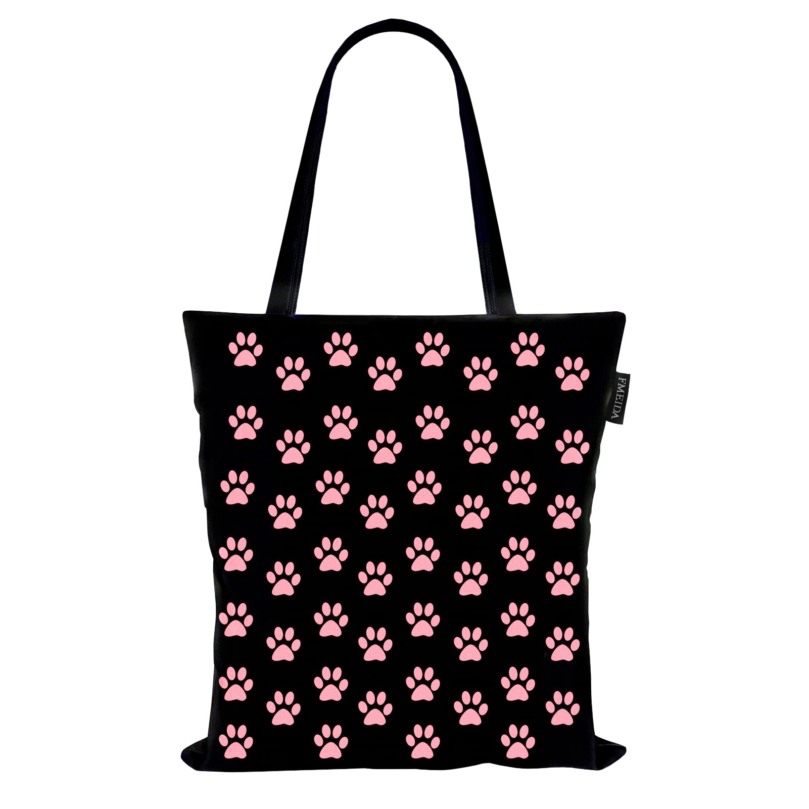 Fmeida Canvas Tote Bag, Natural Cotton Shopping Tote Bags for Women Girls Ladies Canvas Shoulder Bag Handbag Reusable Shopper Totes