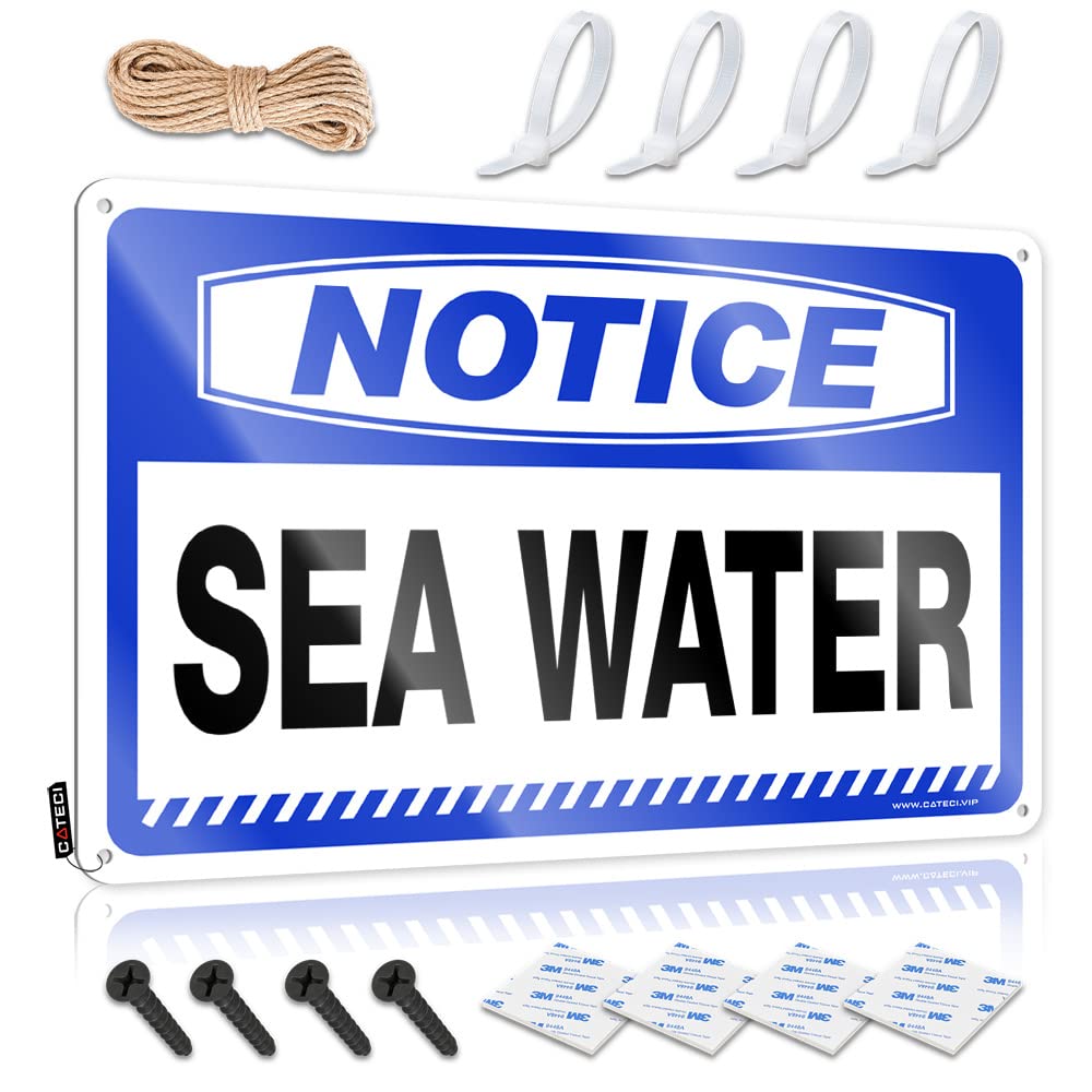 IBWNBBUSN Old Signs Metal Vintage Notice Sea Water Tin Sign Man Cabe Decor Funny Bar Signs For Home Bar(20X30CM)
