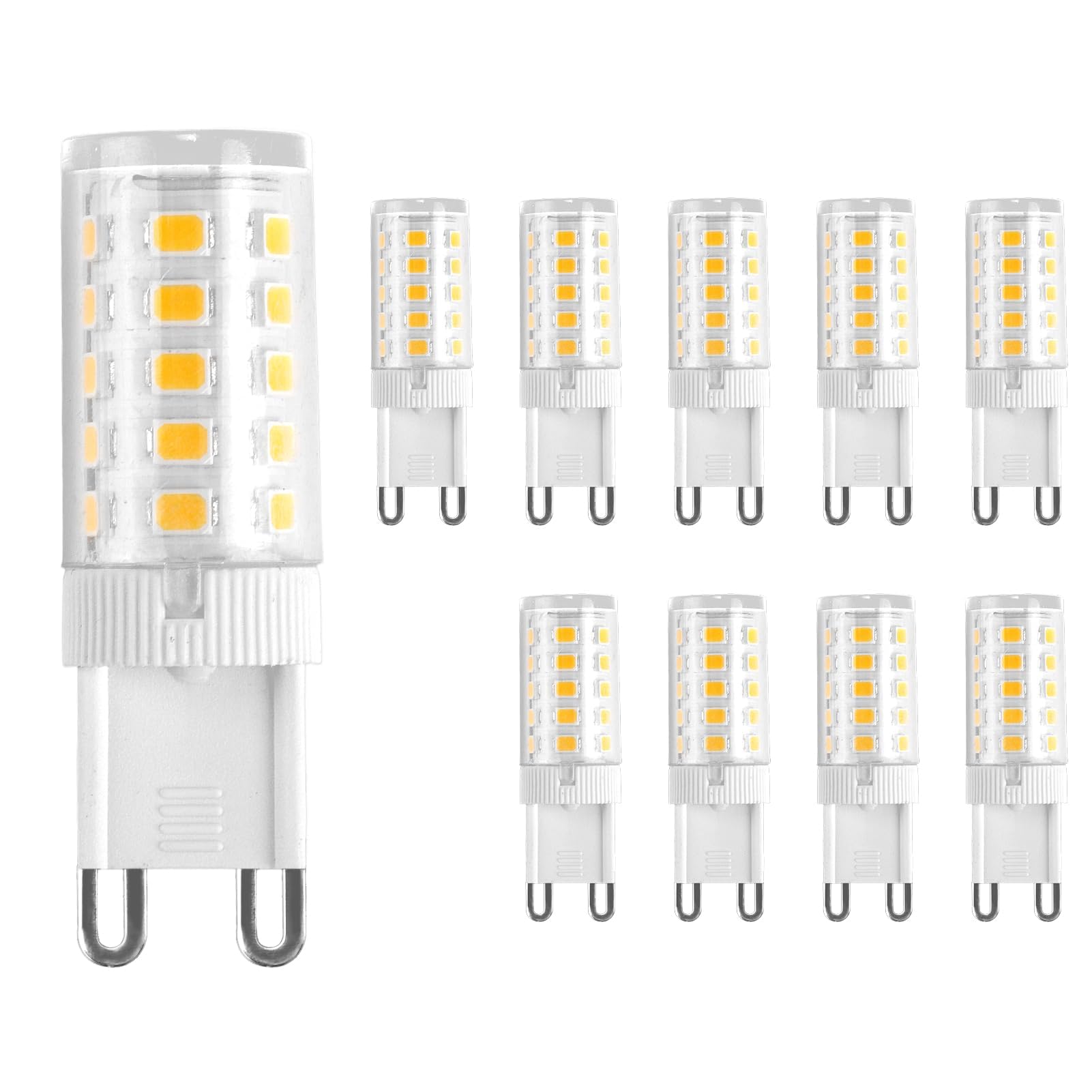 10Pcs G9 LED Bulbs 5W 500LM for Crystal Lamp Energy Saving Light Equivalent to 40W-50W Halogen AC220-240V 360° Beam Angle No Flicker Non Dimmable for Ceiling Chandelier Home Wall Lighting (Cool White)