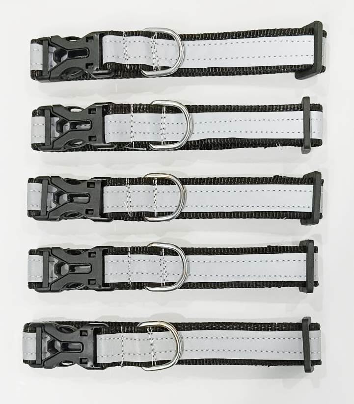 Reflective Dog Collar 0.75" for Street Dogs | Durable in All Weather, Adjustable, Soft and Easy to Put on Dogs| Pack of 5 pcs | Colour- Black (B0CW3RDSPS) Amazon Price History, Amazon Price Tracker