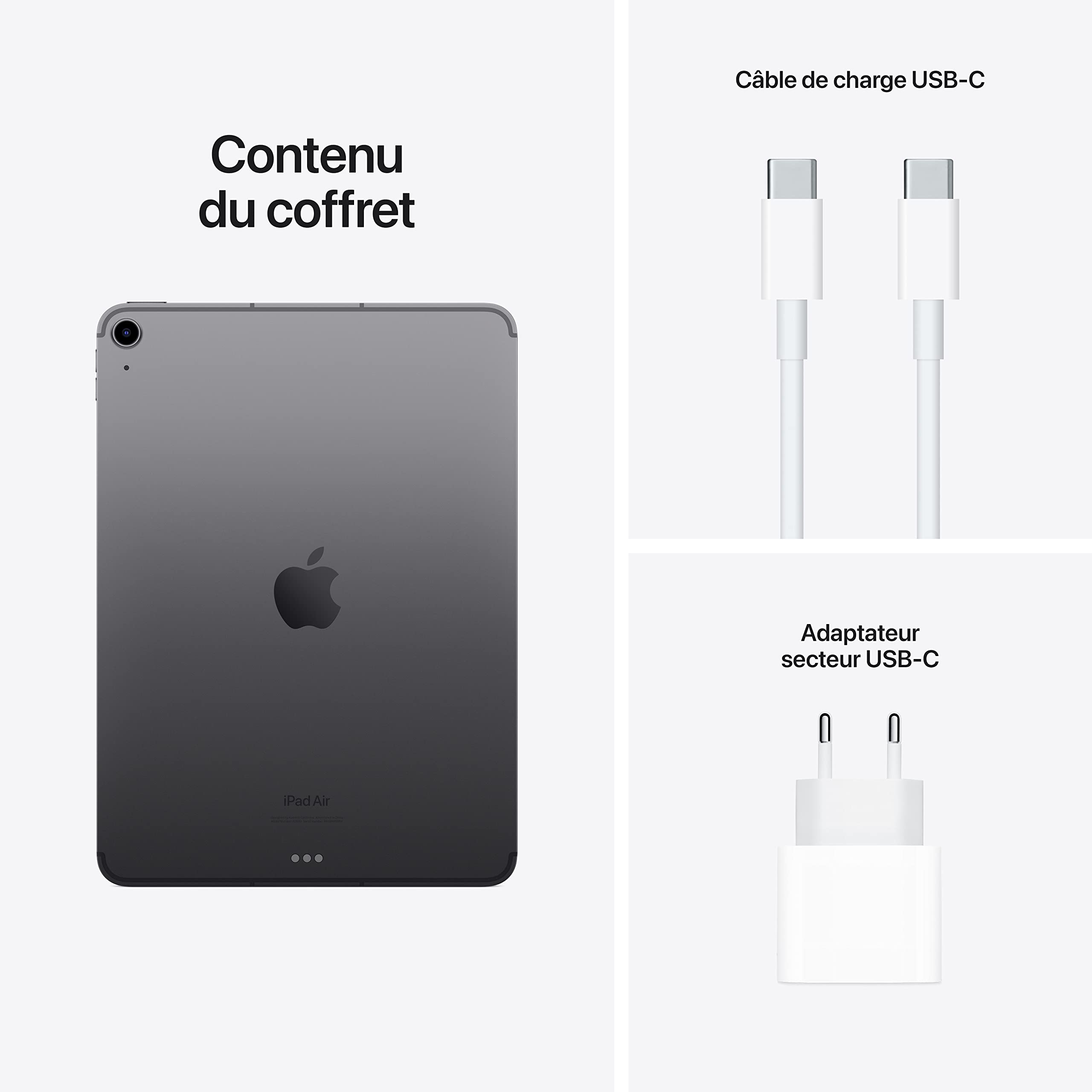 2022 Apple iPad Air (10.9-pouces, Wi-FI + Cellulaire, 64 Go) - Gris Sidéral (Reconditionné)