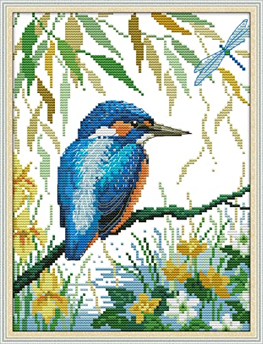 Peinture au diamant 5D oiseau sur branche kit strass 30x40 cm