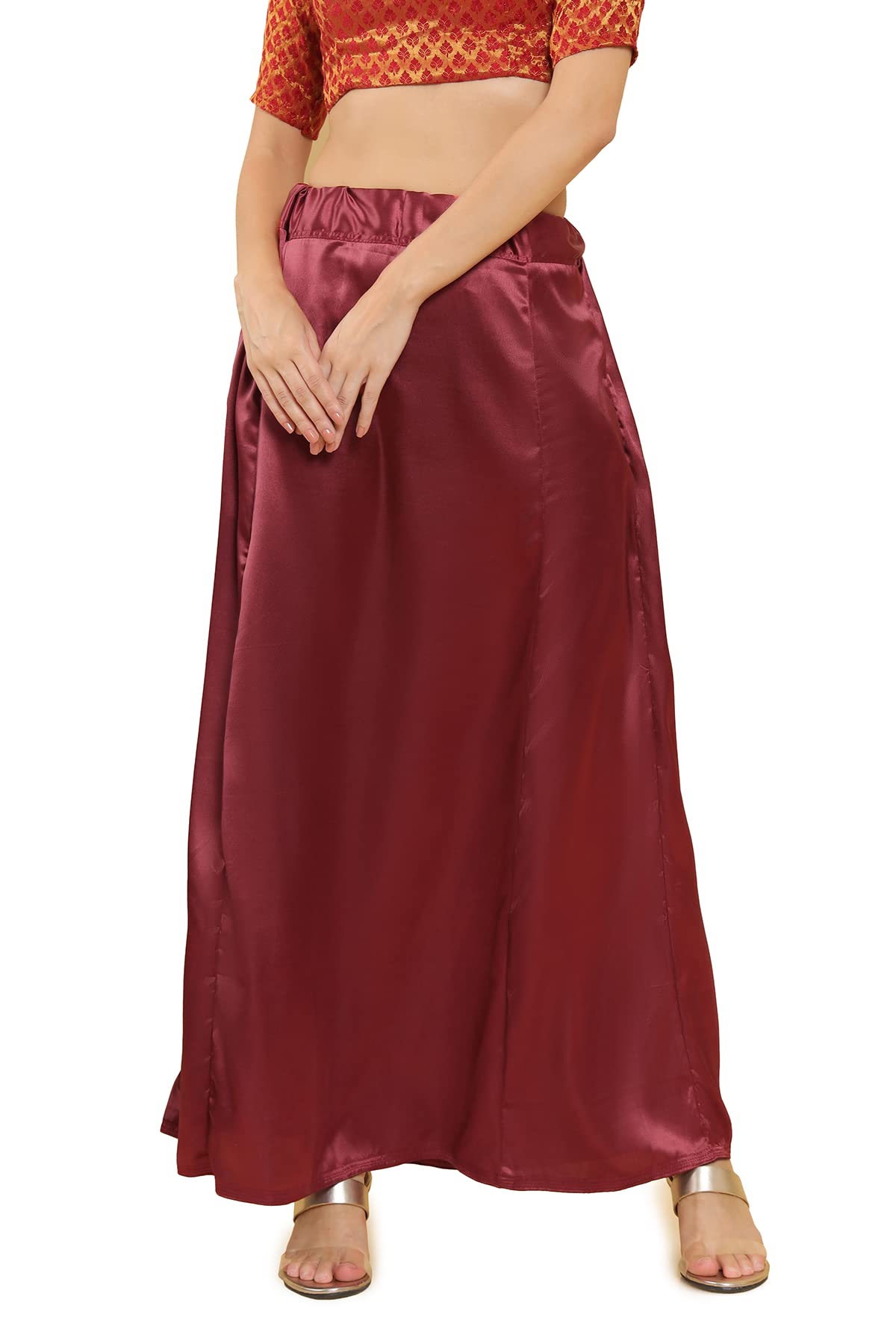 soch Maroon Satin Petticoat-picture-27