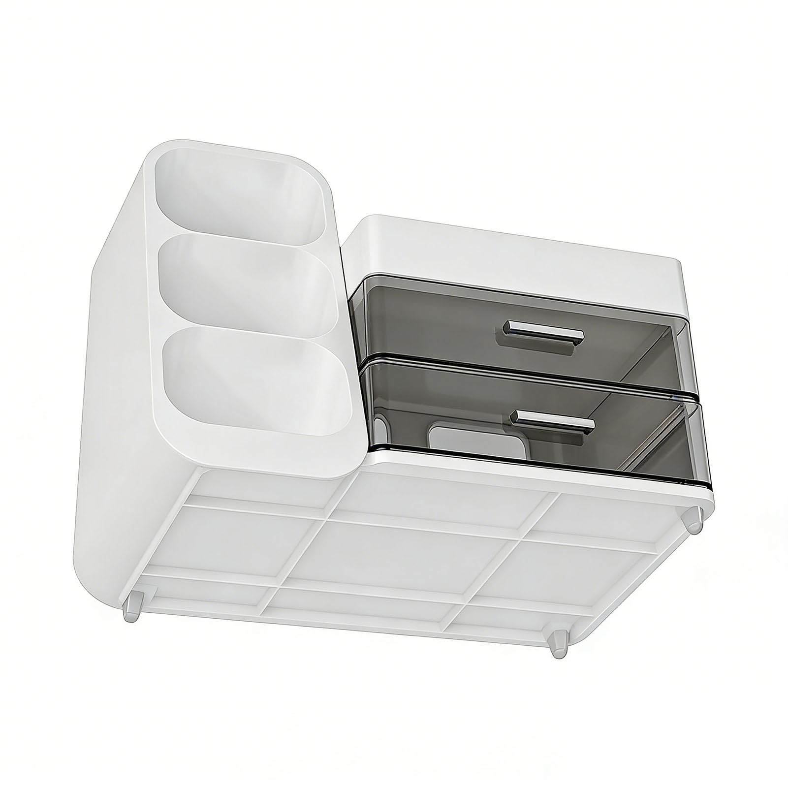 Focket Organizer per Trucco con Cassetti, Cassetti Trasparenti Scomparti Multipli Vetrina per Cosmetici in Plastica, Organizer per Cura della Pelle con Piedini Antiscivolo per Piano di Lavoro del
