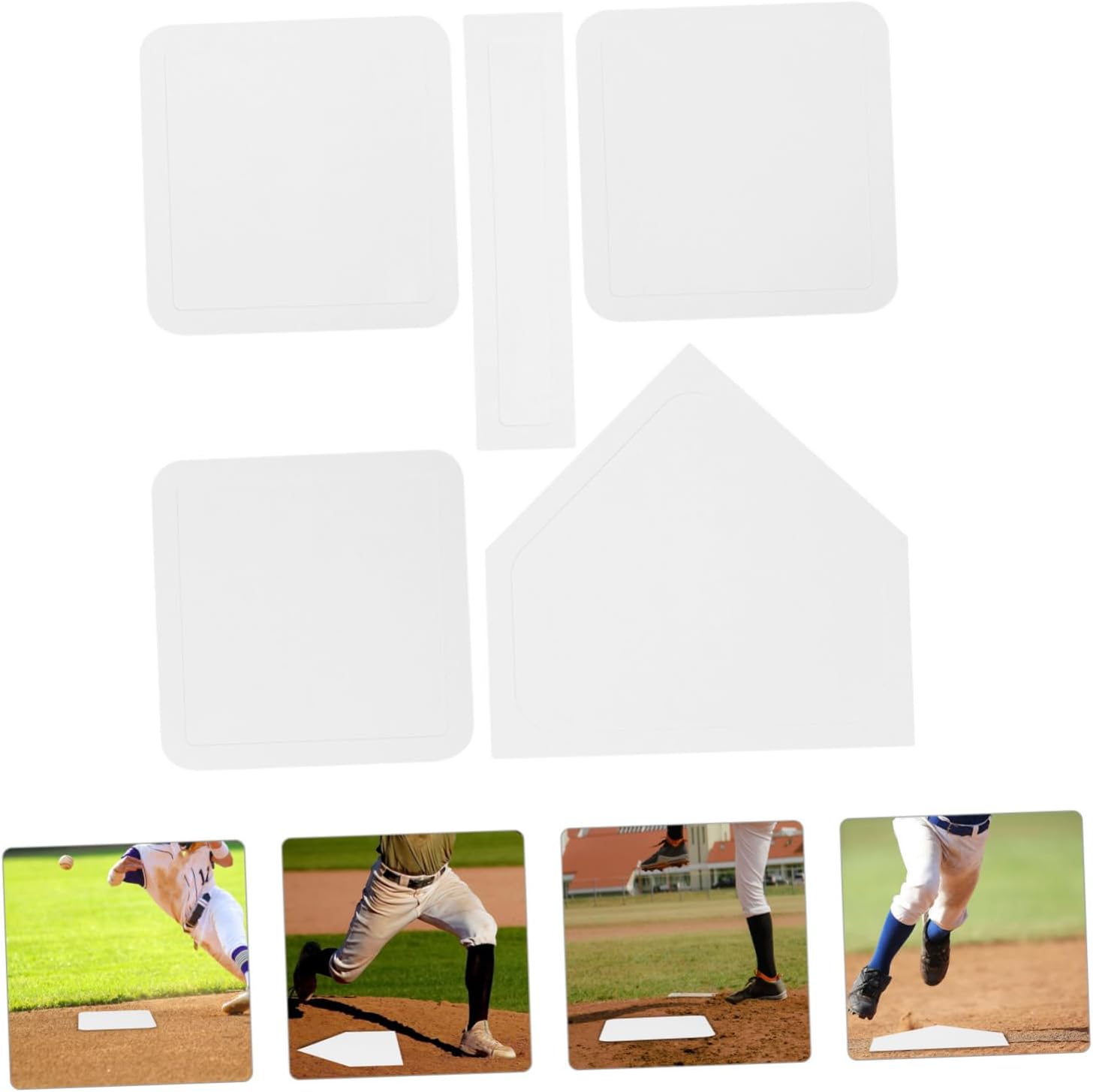 5pcs Baseball Bases Backyard Rubber Plates Nonslip Design for Practice Training