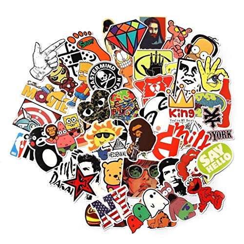 100pcs Cool Sticker Random Music Film Vinyl Skateboard Guitar Travel Case Sticker Door Laptop Luggage Car Bike Bicycle Stickers