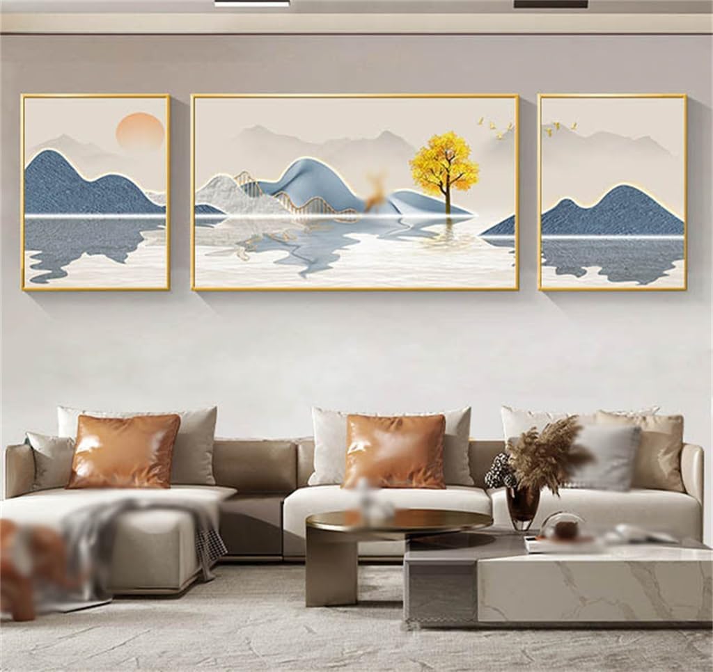 YNBJIL Living Room Decoration Painting, Triple Crystal Porcelain Painting, Mural(X-Large)