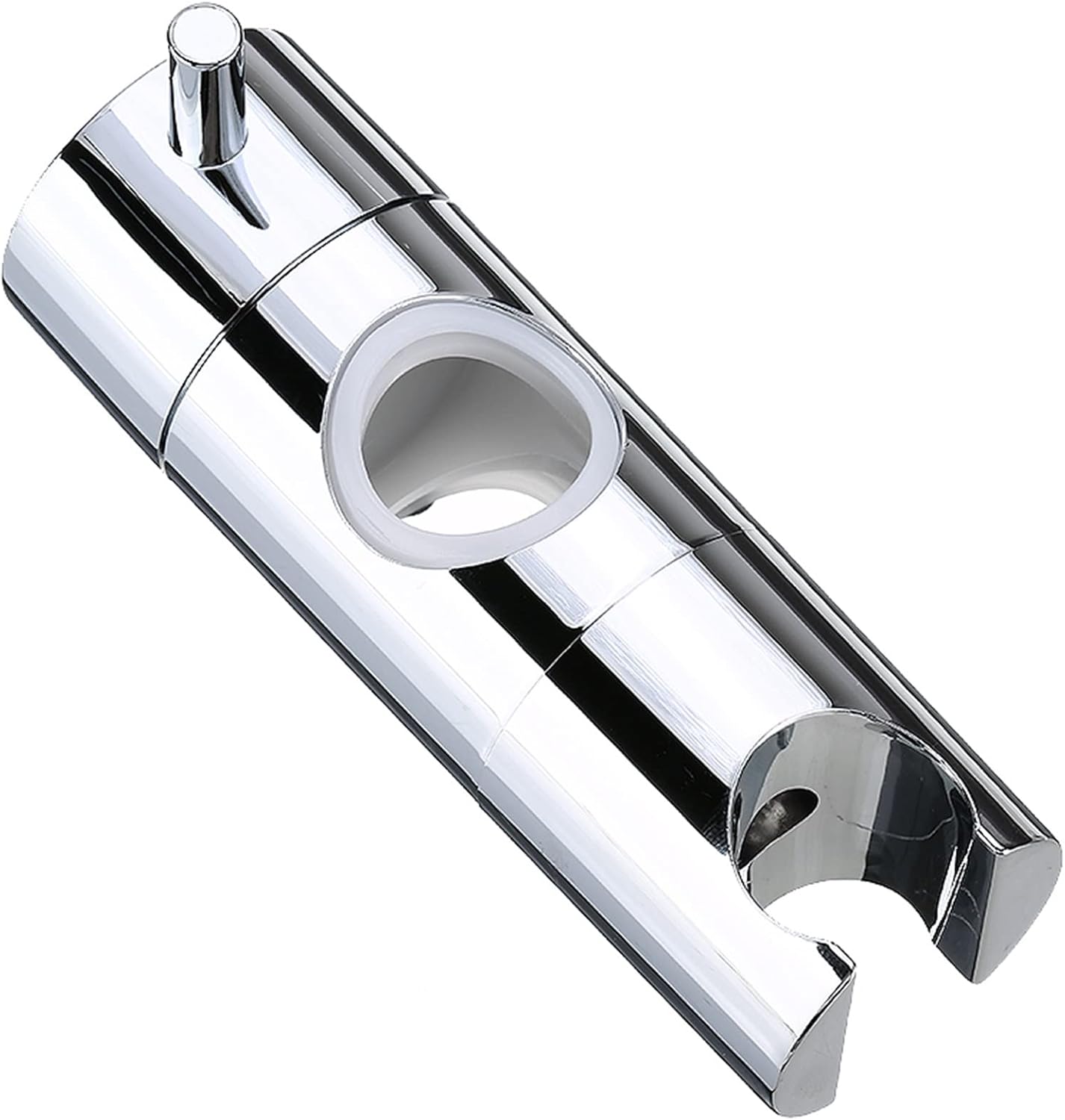 Shower Head Wand Holder, Shower Holder Bracket Seat Install to Rail Tube Chrome Plated Shower Head Holder for Slide Bar Bathroom Replacement