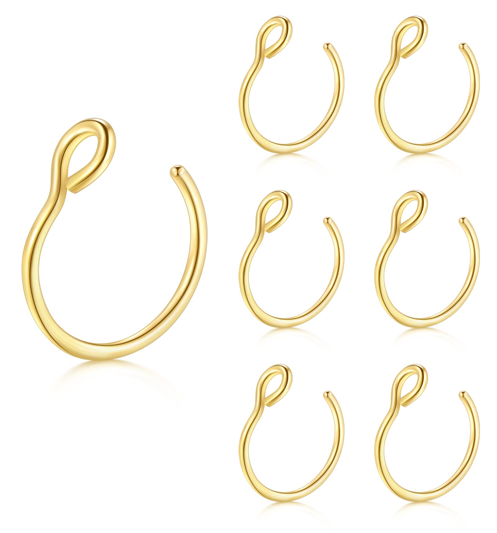 QWALIT Fake Lip Piercing Fake Lip Ring Fake Nose Ring Fake Snake Bites Fake Nose Piercing Faux Lip Rings Fake Snake Bite Piercing Clip Lip Ring Ear