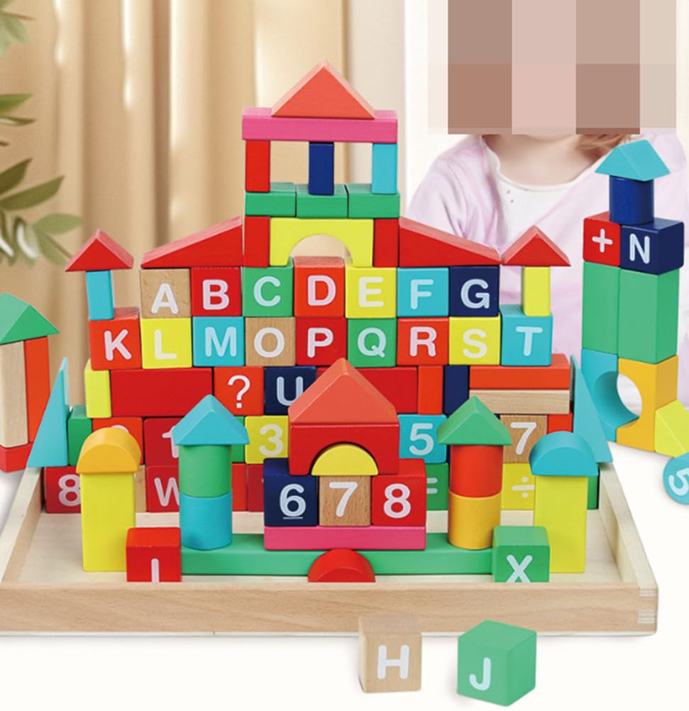 Blocchi da Costruzione con Numeri e Lettere, Blocchi Creativi Impilabili | Grandi Blocchi di Particelle, Giocattolo Cognitivo, Giocattolo per l'Apprendimento dei Numeri