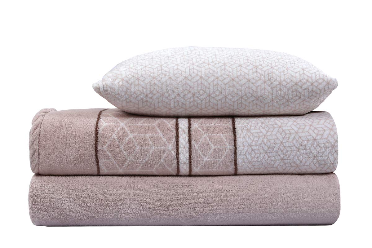 Paula Home Juego Sábanas CORALINA, Térmica para Invierno 3 Pcs 240Gr/M². Incluye Encimera, Bajera Ajustable y Funda Almohada. (Bison 150x190/200+30cm para Cama 150)