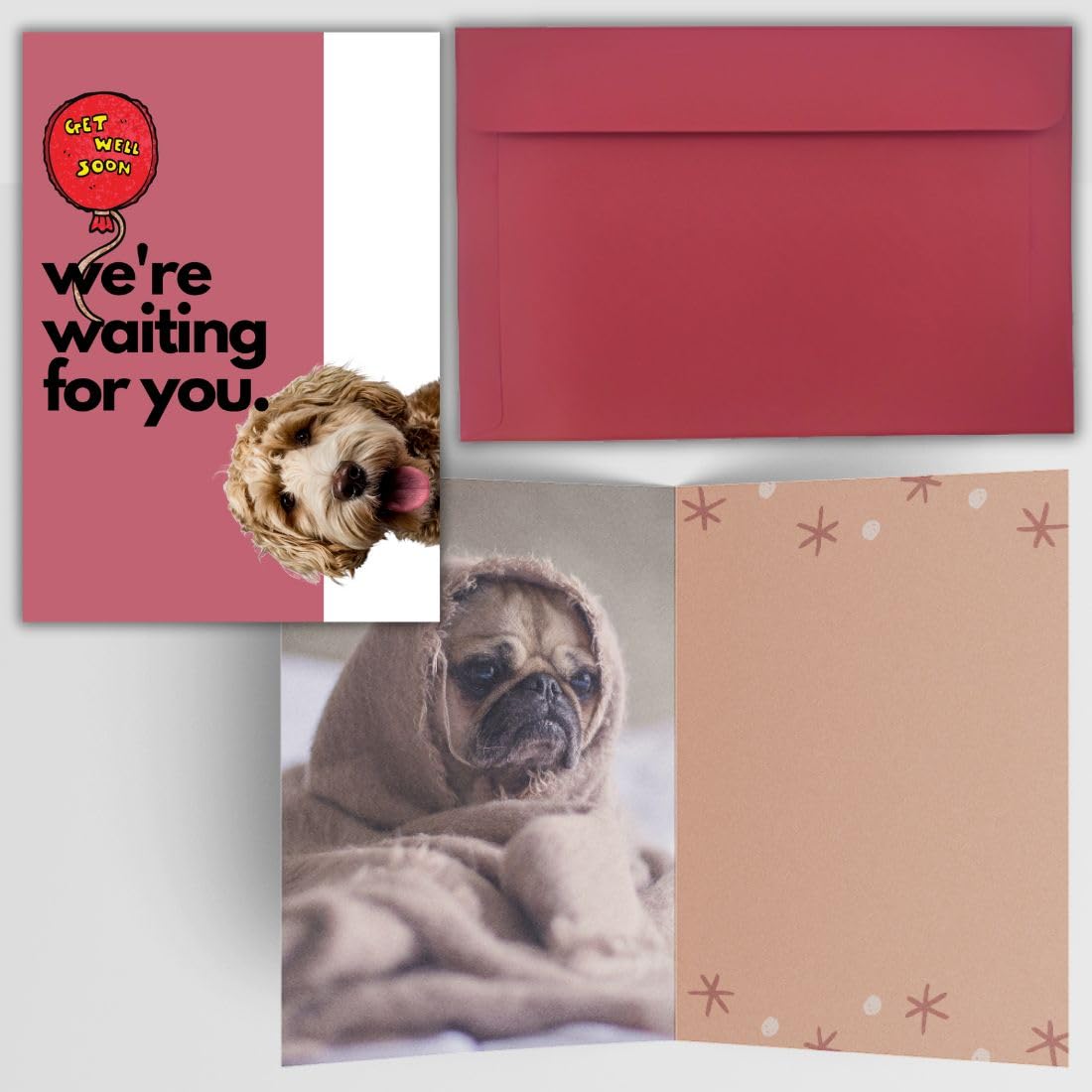 AanyaCentric Get Well Soon Greeting Card - 5.8 x 8.3 inch A5 Size with Envelope