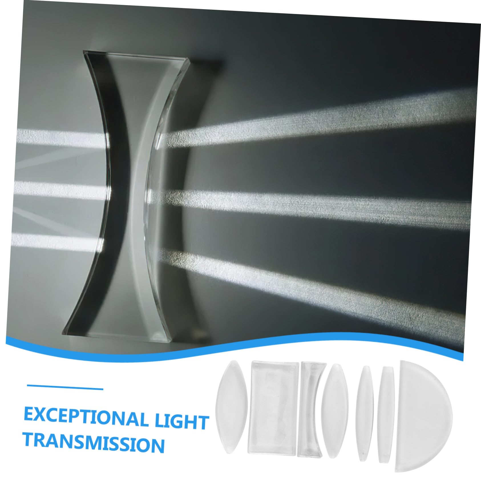 HOOTNEE 14 Pcs Physics Optics Lens Set Convex Concave Lenses Optical Experiment Kit for Education High Precision Acrylic Material