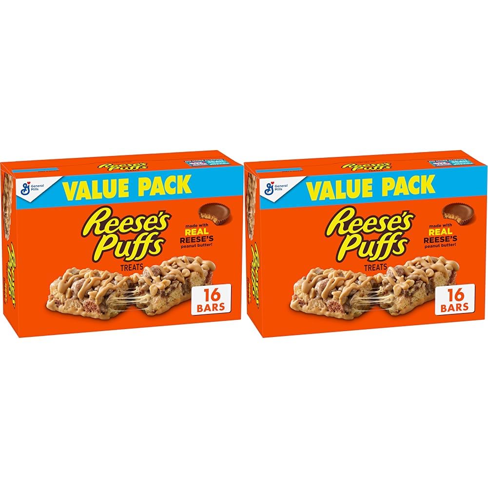 Reese's Puffs Breakfast Cereal Treat Bars, Peanut Butter