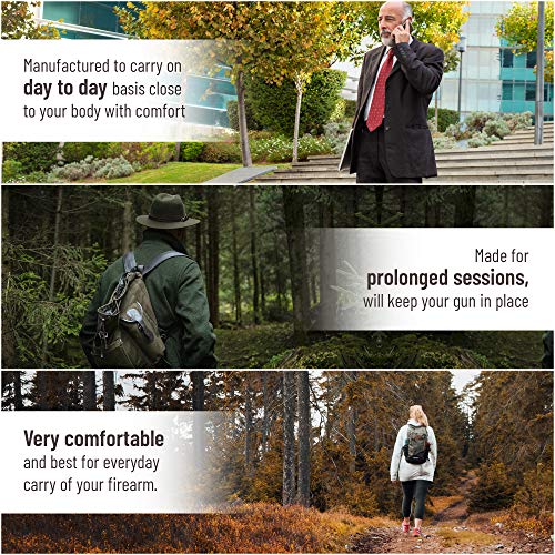 Iwb Gun Holster By Ph - Concealed Carry Soft Material | Soft Interior | Fits Mp Shield 9Mm, .40, .45 Auto / Glock 26 27 29 30 33 42 43 / Ruger Lc9, Lc380 | Taurus Slim Line, Pt111 | Springfield Xd #TOP3