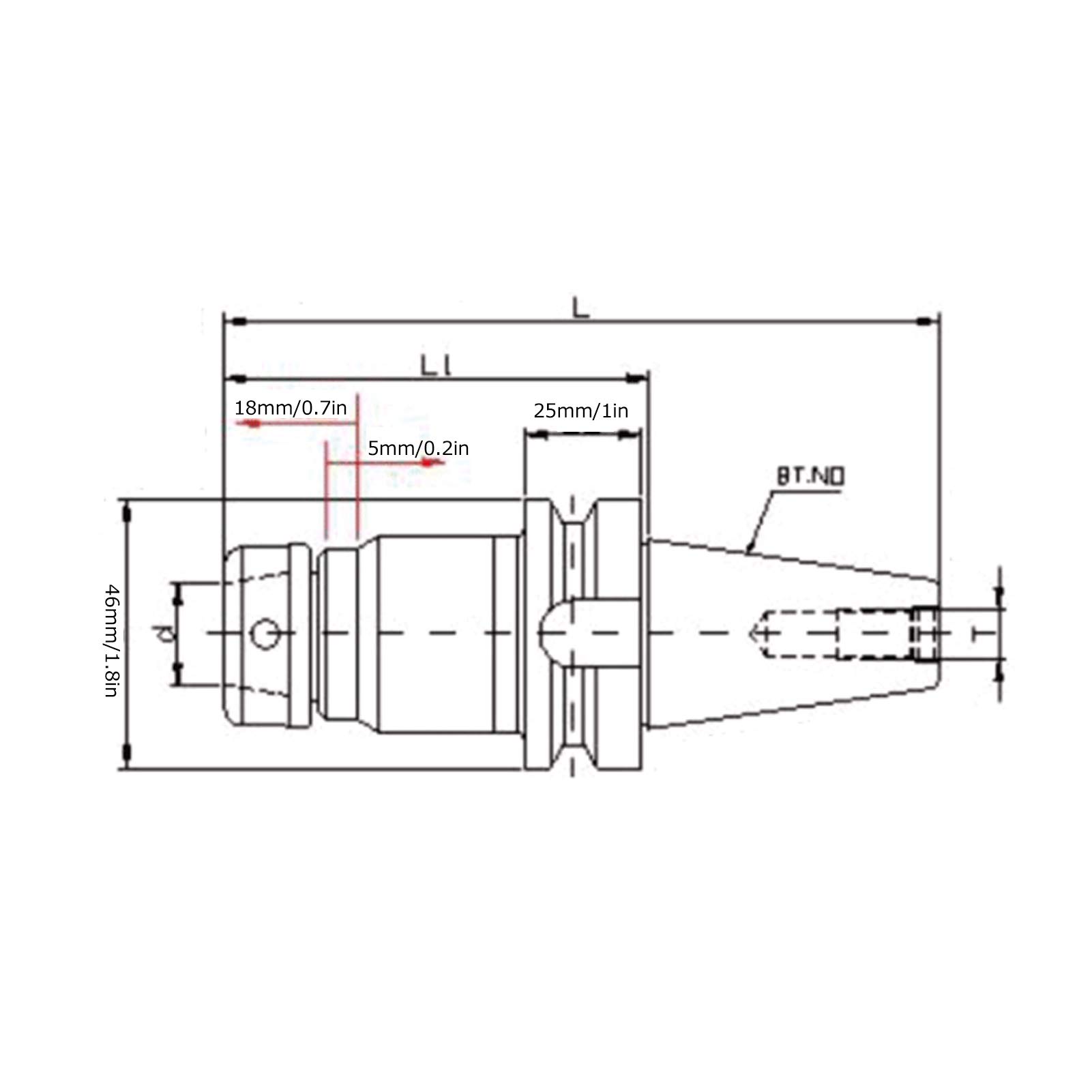 Fafeicy Uchwyt do Gwintowania 20CrMnTi Uchwyt Stożkowy do Gwintowania BT40 ETP32 100 Frezarki CNC, Gwint Hartowany o Wysokiej Koncentryczności, Zakres od M2 M30, Chroni Gwintowniki w Obróbczym