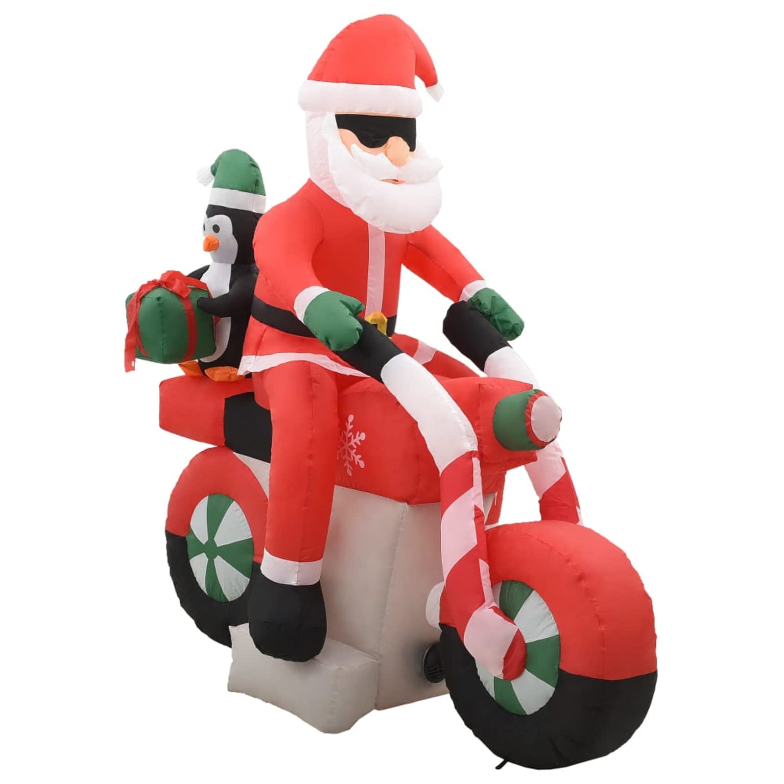 Papá Noel Inflable navideño en Moto LED IP44 160 cm, Figuras De Navidad Exterior, Decoración Exterior Navidad, Adornos Navideños, Figura Luz Navidad