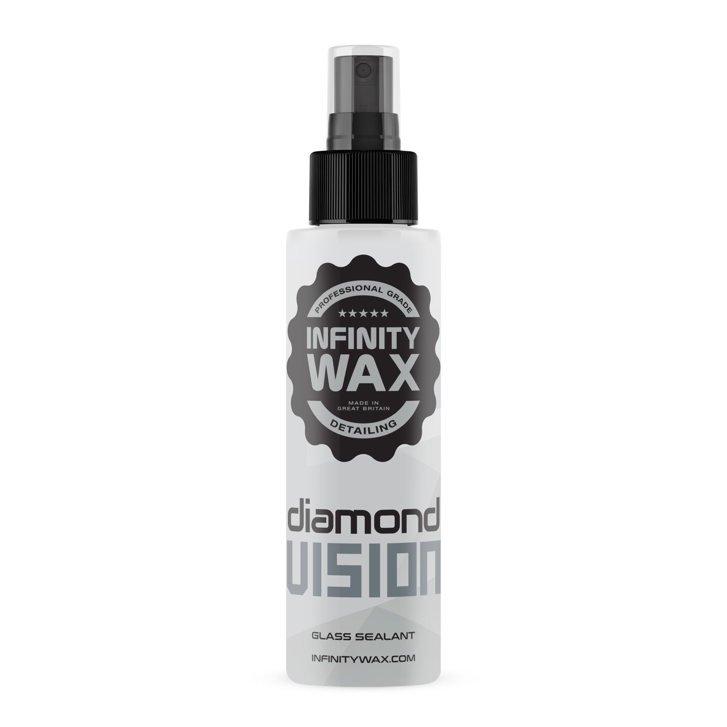 Infinity Wax Diamond Vision Glass Sealant 250ml SiO2-Based Hydrophobic Windscreen Protector, Streak-Free Clarity No Acid Formula, Safe on Rubbers & Glass