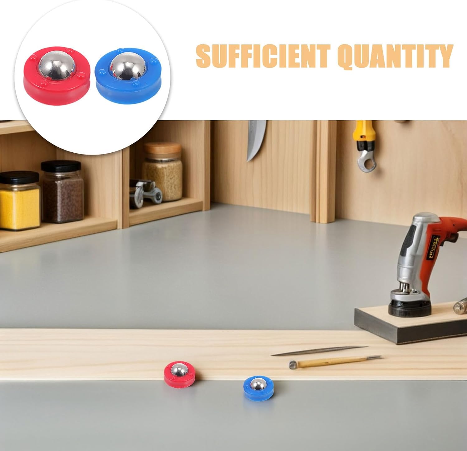 BESPORTBLE 30pcs Mini Shuffleboard Pucks and Tabletop Curling Rollers for Family Entertainment, Red and Blue Compact Game Accessories for Indoor Shuffleboard and Board Game Gatherings