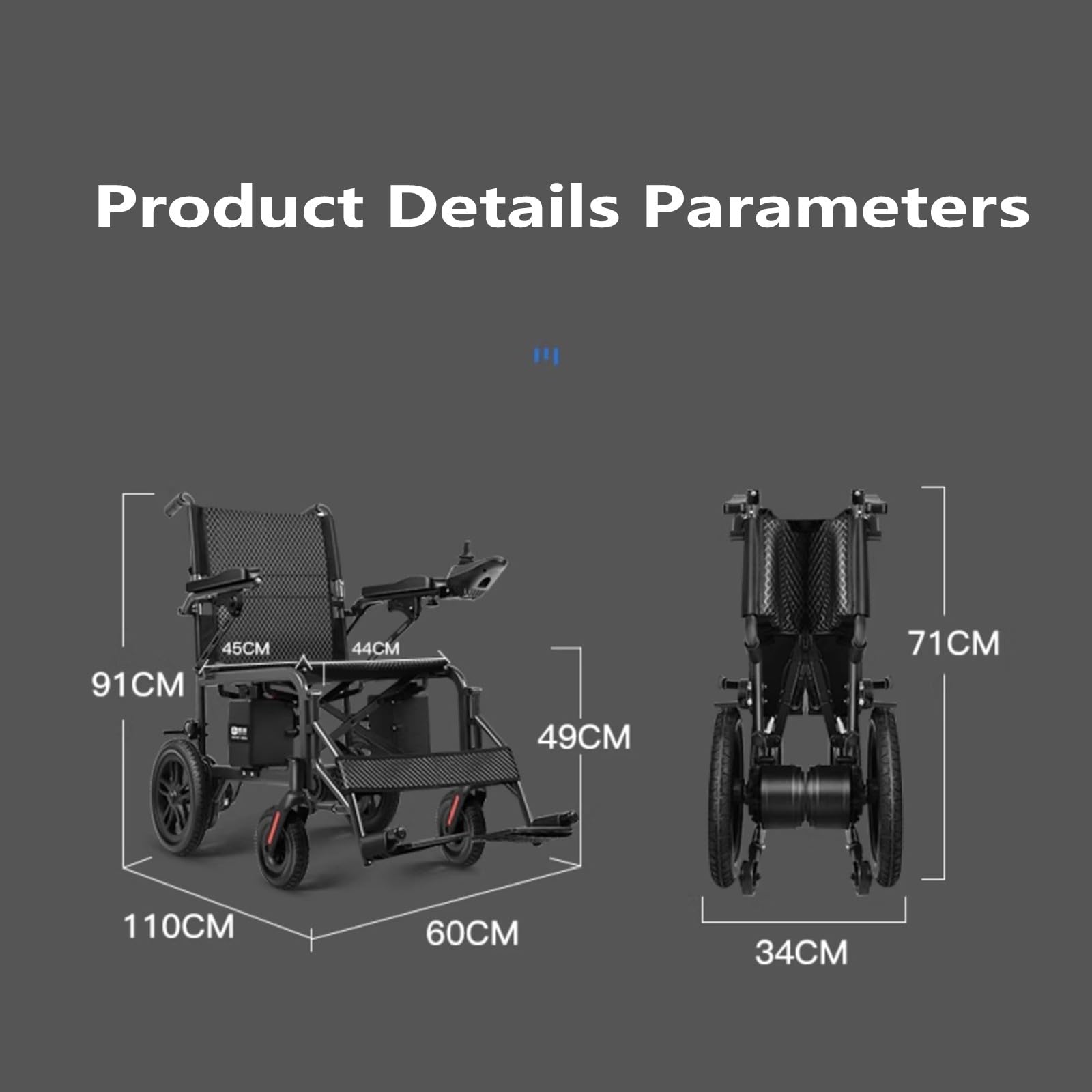 Scooter elettrico pieghevole leggero intelligente completamente automatico di mobilità per anziani e disabili