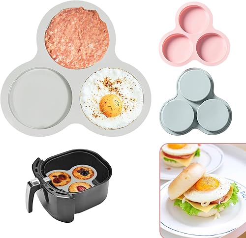 Molde de silicona para magdalenas, molde para freidora de aire para horno de 5 a 8 cuartos de galón, reutilizable, antiadherente (2 paquetes)