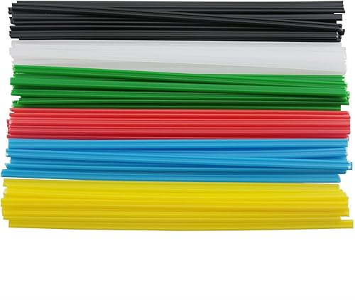 DGZZI Juego de varillas de reparación de soldadura de plástico, 60 unidades, 7.8 pulgadas7.9 in, 6 colores, kit de soldadura plana universal para