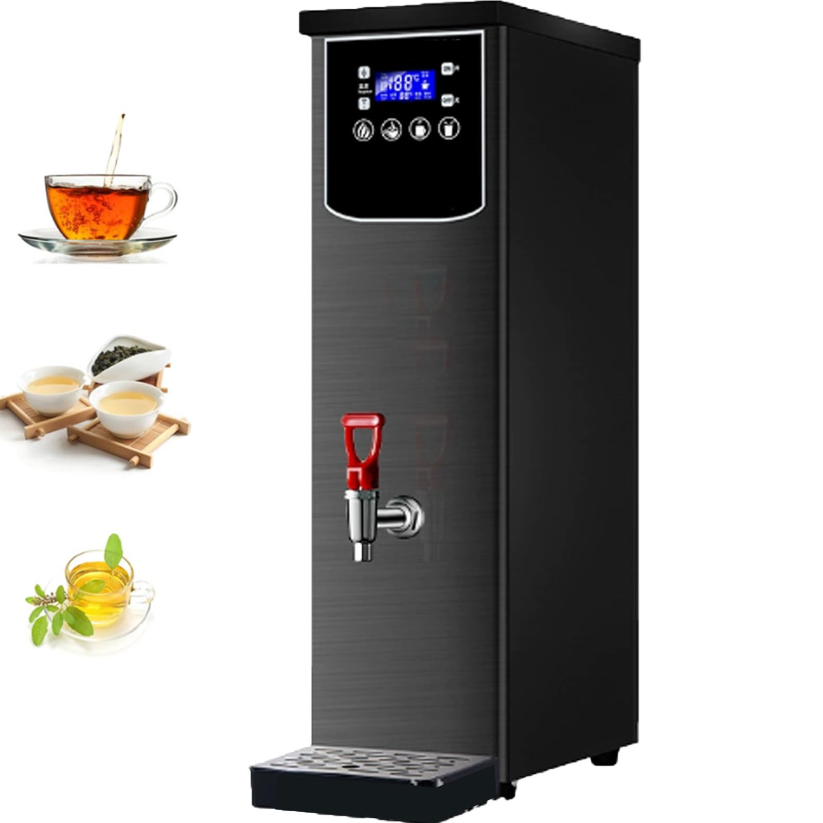 Automatyczny dozownik wody do podgrzewania wody, komercyjny dozownik wody, z cyfrowym panelem sterowania, automatyczna kontrola temperatury, do kawy (Black)
