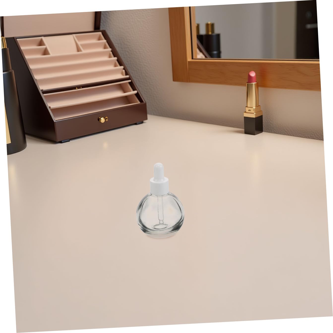 WOONEKY 12 Stück Wiederbefüllbare Tropfflaschen aus Glas 30ml Kugelförmige Flaschen mit Ergonomischem Design für Ätherische Öle und Gesichtsserum für Reisen und Kleine Unternehmen