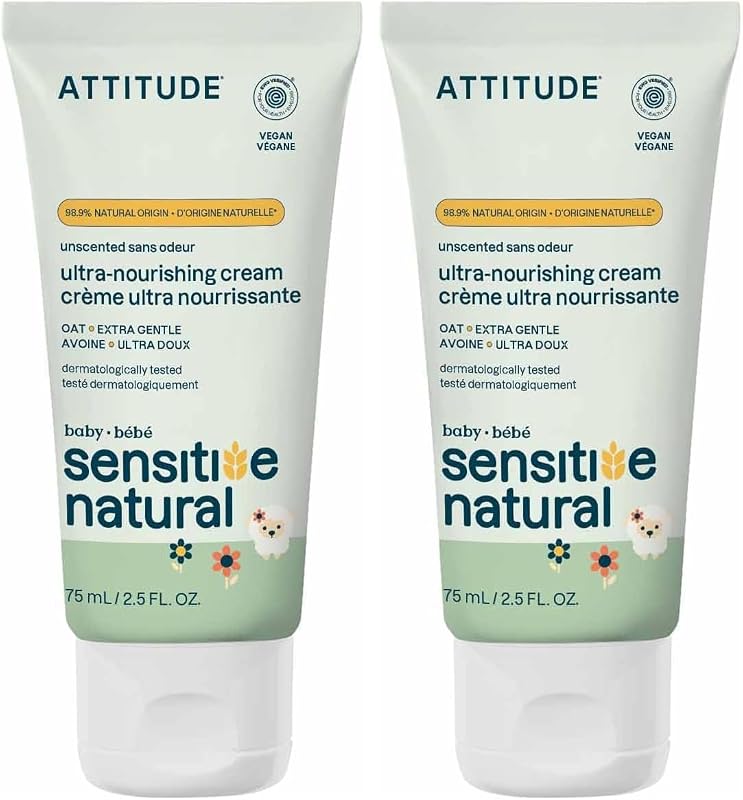 Creme corporal ATTITUDE sem fragrância, Pacote com 2 de 75 mL